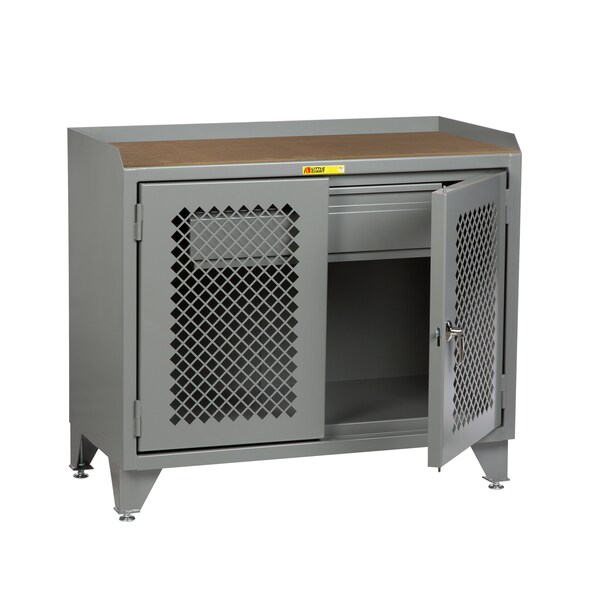 Bench Cabinet, 24" X 48", Perforated Doors, Hardboard